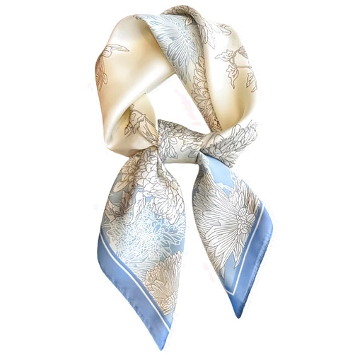 MINIDORA Satin Scarves for Women 27.5 × 27.5 inches Medium Square Elegant Silk Feeling Head Scarf