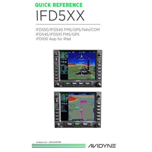 Avidyne Corporation IFD5XX Quick Reference Guide (Avidyne IFD Operational Training Series)