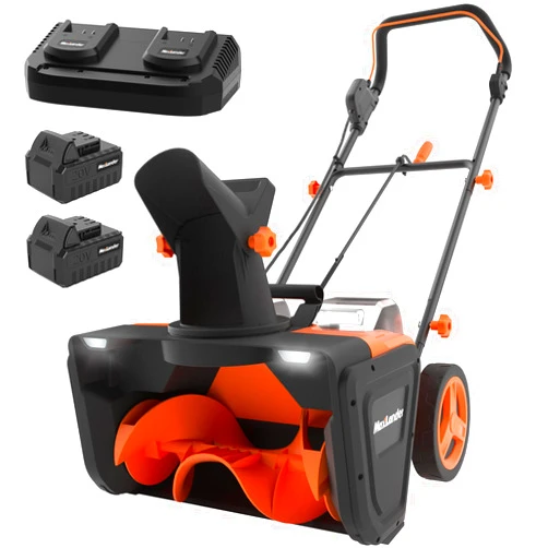 MAXLANDER Snow Blower Cordless, 40V 20-Inch Brushless Cordless Snow Blower with Dual LED Lights, 180° Rotating Chute, Electric Snow Blower Battery Powered（2 x 4.0Ah Batteries and Charger Included）