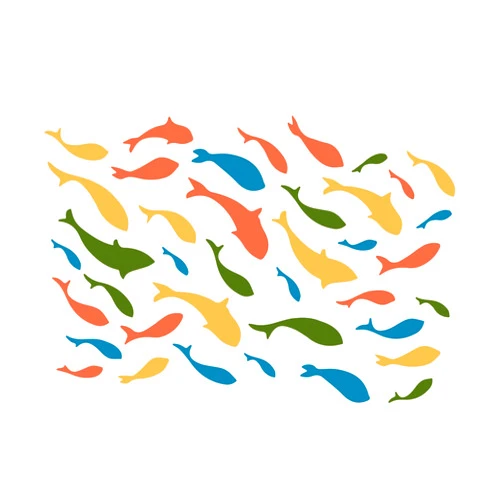 FINGERINSPIRE Fish Stencil for Painting 11.7x8.3inch Reusable Large Amount of Fish Pattern Drawing Stencils Large Swimming Fish Stencil for Painting on Wall, Wood, Furniture, Fabric and Tile