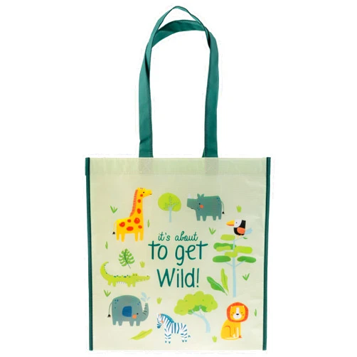 Stephen Joseph, Large Recycled Gifts Bags, Gift Bag with Handles, Kids Reusable Gift Bag, Birthday Party Gift Bag, Shopping Bag, Zoo