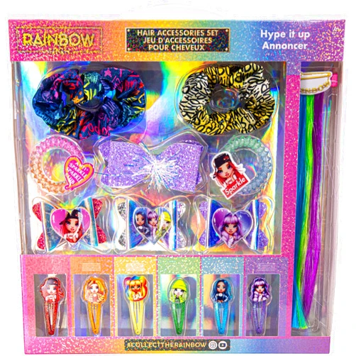 Townley Girl Rainbow High - Townley Girl Hair Accessories Set |Gift for Kids Teens Girls| Ages 3+ (15 Pcs) Including Hair Bow, Hair Extension, Scrunchies, Hair Clips and More, for Parties, Sleepovers and Makeovers