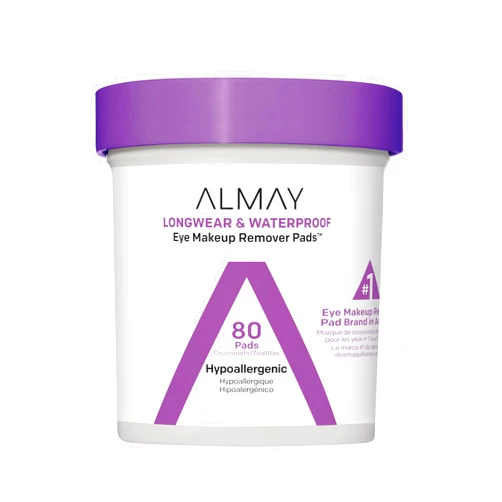 Almay Biodegradable Makeup Remover Pads, Longwear & Waterproof, Hypoallergenic, Fragrance-Free, Dermatologist & Ophthalmologist Tested, 80 Count