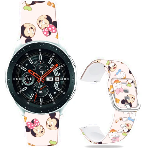 Hepsun MiQi Mouse Donald Duck Bands Compatible with Samsung Galaxy Watch 4 40/44mm/Galaxy Watch 42mm/Watch 3 41mm/Active 2/Gear S2 Classic/Sport/Garmin Vivoactive 3 20mm Soft Silicone Kawaii Cute