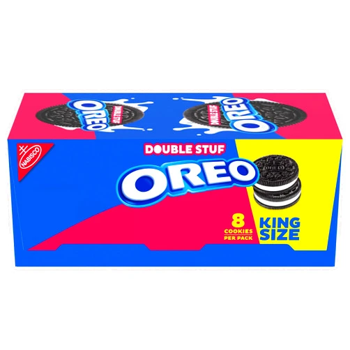 OREO Double Stuf Chocolate Sandwich Cookies, King Size, 10 Snack Packs (8 Cookies Per Pack)