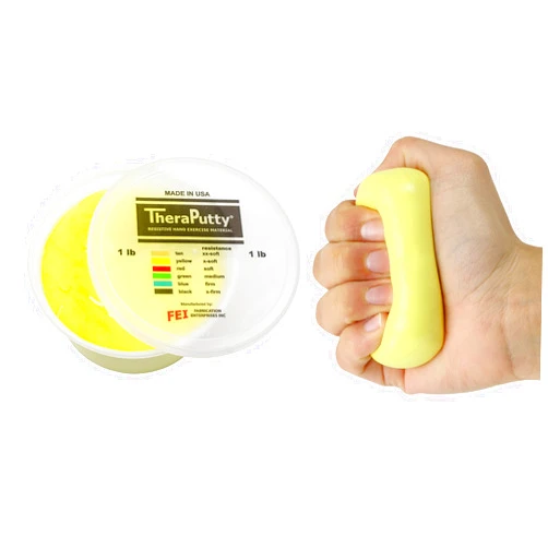 CanDo Theraputty Plus Hand Exercise Putty for Rehab, Exercise, Physical and Occupational Therapy, Strengthening, 1lb Yellow X-Soft
