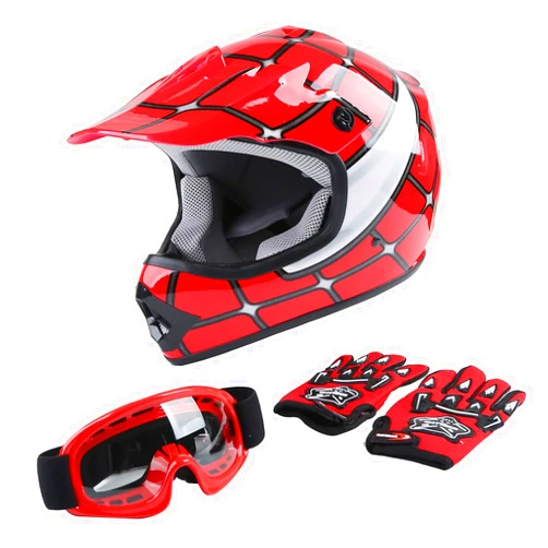TCT-MOTORPARTS DOT Youth Kids Motocross ATV Helmets Offroad Street Dirt Bike Go-Kart BMX MX Full Face Helmet