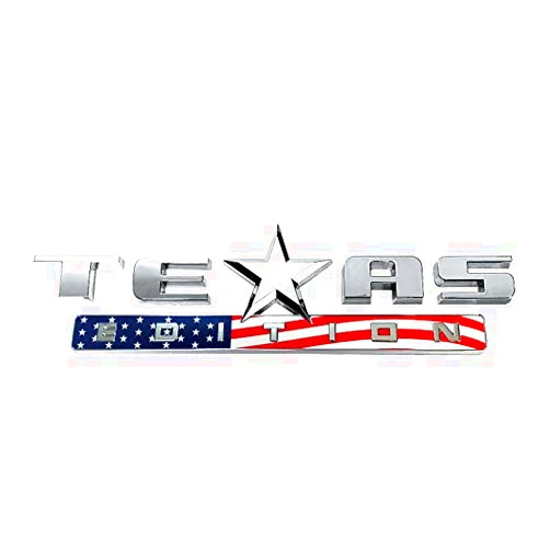 Mr.Brighton LED 1 Count Silver+Color American Flag 3D Texas Edition Emblem Compatible with Chevy Silverado Sierra Car Truck Auto Universal Decal