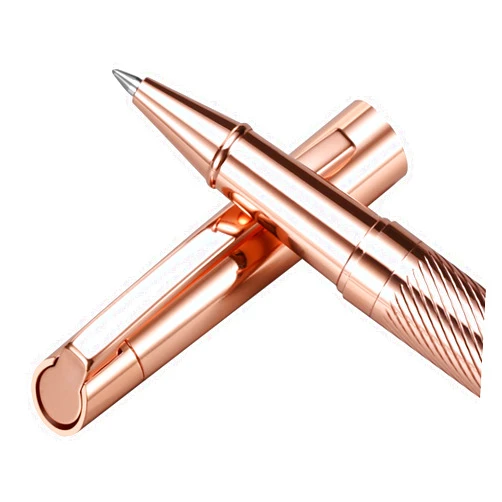 Eslye Rollerball Liquid Ink Signature Pens for Women Luxury Box Gel Black Ink Fancy Pen Refillable for Executive Office,Professional,Birthday Nice Gift Penset Rosegold