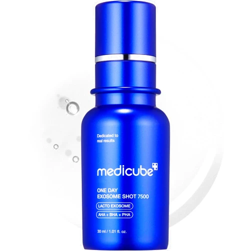 Medicube Zero Exosome Shot 7,500 PPM Spicule Facial Serum | Liquid Skin Booster Serum | Exosome, AHA+BHA+PHA | Pore Care, Dead Skin Cells, Skin Texture | Korean Skin Care 1.01 fl.oz