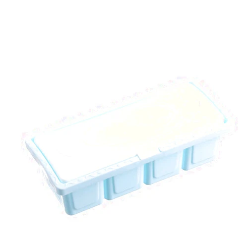 Nikou 4 Grid Seasoning Storage Box, Plastic Containers for Salt Condiment Spice(Blue)