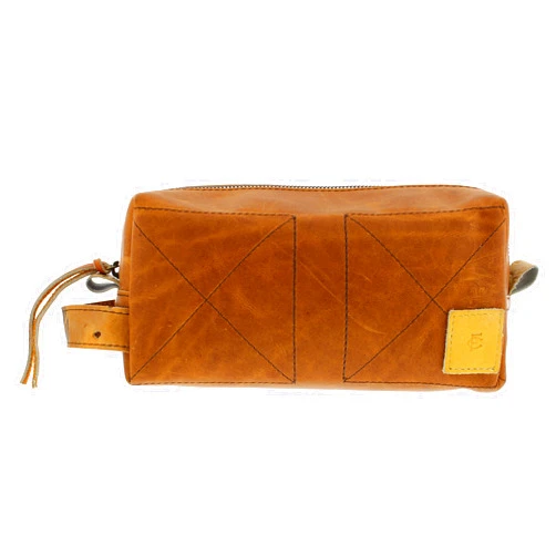 FIELDERS CHOICE GOODS Baseball Leather Travel Bag - Large Toiletry Bag, Handcrafted with Vintage Gloves by FC Goods