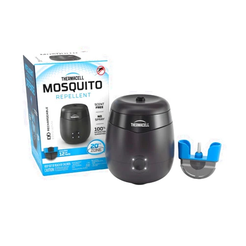 Thermacell Mosquito Repellent E-Series Rechargeable Repeller; Patio Shield 20’ Mosquito Protection Zone; Includes 12-Hr Repellent Refill; No Flame or Scent; Bug Spray and Bug Zapper Alternative