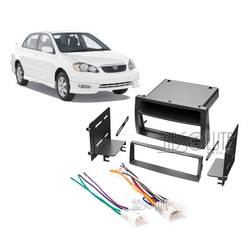 Absolute USA ABS99-8204 Toyota Corolla 2003 2004 2005 2006 2007 2008 Single DIN Stereo Harness Radio Install Dash Kit