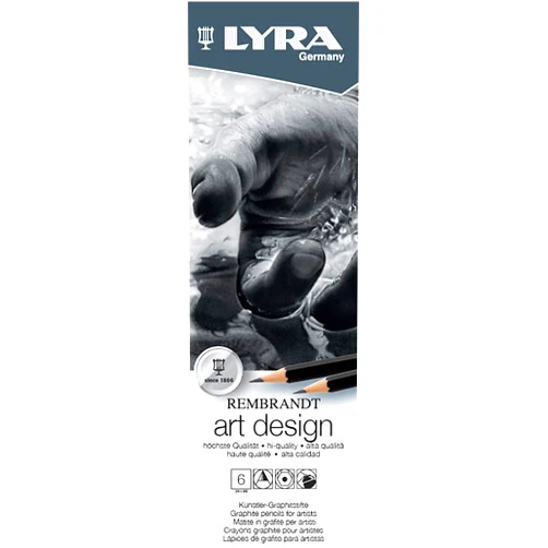 Lyra Rembrandt Art Design Sketch Pencils - Graphite Pencil Set of 6 for Artists and Students of all Ages - Versatile Art Sketching Pencils for Drawing Sketching Designing and More