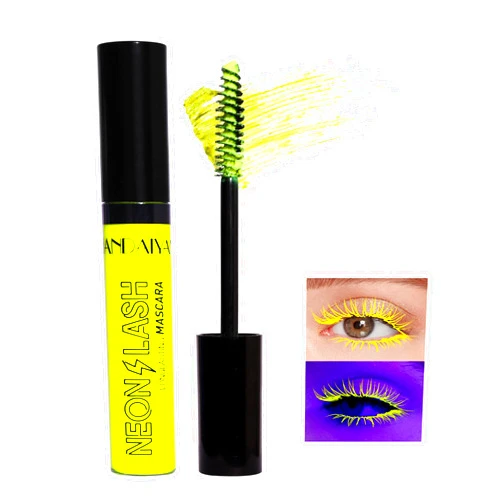 Easilydays Waterproof Colorful Mascara for Eyelashes, Fluorescent Yellow Long-lasting Smudgeproof, Quick Dry Lengthening Thick Eye Lashes, No Clumping Neon Makeup for Party Stage Use (#01 Yellow)