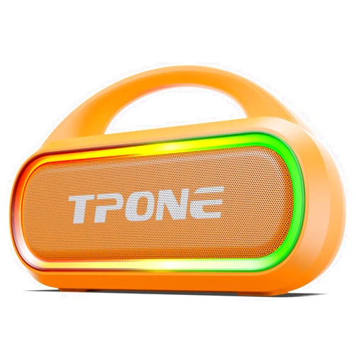TPone Portable Bluetooth Speaker, 30W (Peak) Wireless Speaker for Outdoor, Up to 12H Playtime, IPX5 Waterproof with Light, TWS Pairing, for Home/Party/Outdoor/Beach, Birthday Gift (Peach Fuzz)