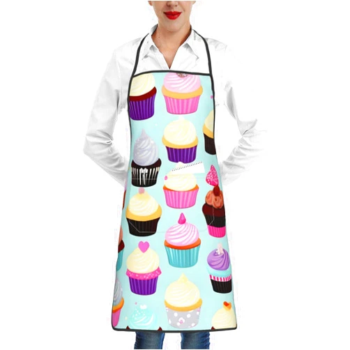 MyPiky Cute Animal Fox Flowers Print Cooking Aprons Grilling Bbq Kitchen Apron Bib Waterdrop Resistant With Pockets For Chef
