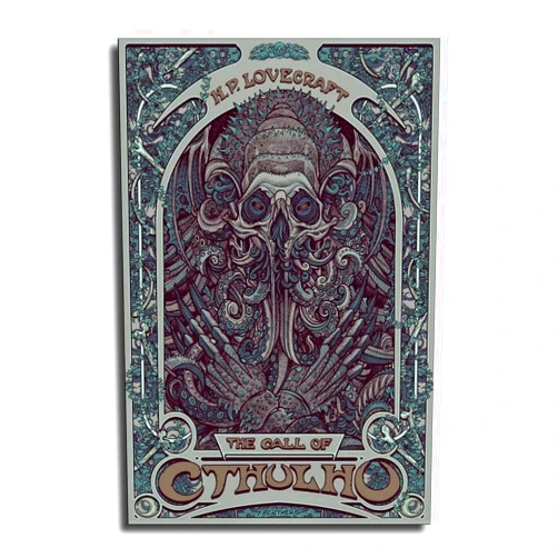 HAXXX Lovecraft Horror Smite-Cthulhu Poster Decorative Painting Canvas Wall Art Living Room Posters Bedroom Painting 12x18inch(30x45cm)