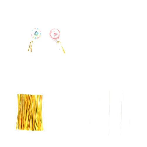 Dycica Akingshop 300PCS Cake Pop Sticks & Cellophane Treat Bags & Twist Ties, OPP Bags Candy Ties Paper Sticks Kit Set for Candy Cake Pop Chocolate Cookie Wrapping Buffet Party Favors (Large)