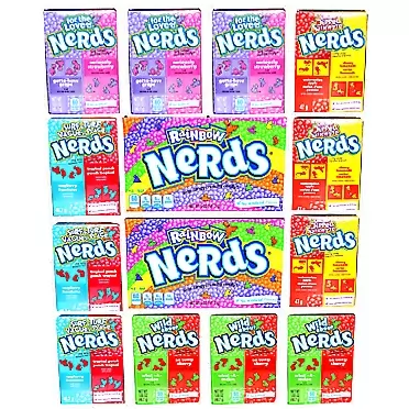 Nerds Variety Bundle 14 Count - 5 Different Flavors Including Throwback Rainbow Nerds, Wild About Nerds, Surf & Turf Nerds, For The Love Of Nerds And Double Dipped 14 Total Boxes
