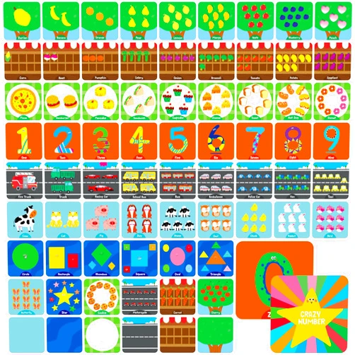 SpriteGru Math Number Game, 85 Funny Math Cards Cognition Cards Counting Arithmetic Learning Tool for Boys & Girls, Preschool, Kindergarten, Kids