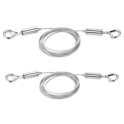KAROSOM Picture Hanging Wire, 2 Pack Adjustable Stainless Steel Wire Rope for Mirror Hanging Hardware,Light Lamp,Basket Flowerpot and Decor, 66 lbs Load Capacity