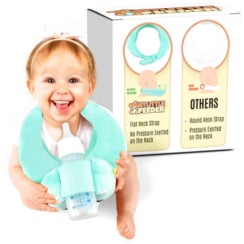 MyLittleFeeder Original Baby Bottle Holder, Adjustable Nursing Pillow Support, Newborn Essentials, Infant Bottle Feeding, Baby Essentials, Hands Free Bottle Holder for Baby, Bottle Propper for Baby (Teal Dragon)