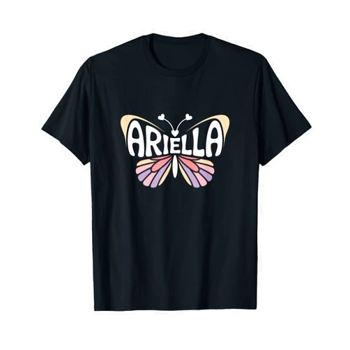 Family Heritage Gifts Ariella Butterfly - Personalized Cute Name Word Art T-Shirt