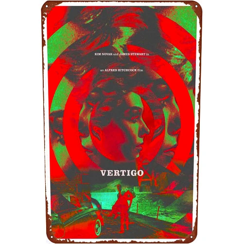 TINSAEGE Metal Tin Sign Vertigo | Decorative Signs and Plaques for Your Home Bar, Club, or Wall Decor - 8 x 12 inches