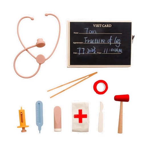 EERKEOD Doctor Kit for Toddlers Wooden Silicone Doctor Pretend Play Set Kids Doctors Play Set with Medical Storage Box 9 PCS Dress Up Pretend Play Educational Toys for Boys and Girls 3+