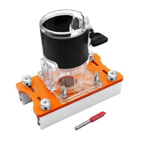 Fockety 2 in 1 Invisible Fastener Slotting Bracket, Woodworking Router Base, Mortising Jig, Wood Trimmer Router Tool, Slotted Base & Fastening Bracket for 65mm Fixed Trimming Machine