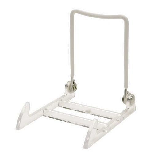 Gibson Holders 12-Pack 1PL Small Display Stand for Plates, Platters, Kitchenware, Artwork, Frames, & More - Clear Base/White Wire