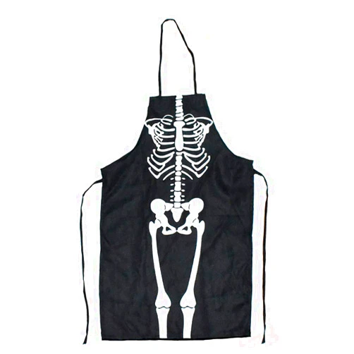 Foetest Apron Sleeveless Skull Skeleton Cos Cloth Smock Halloween Bar Dance Horror Dress Up Funny Kitchen Tools