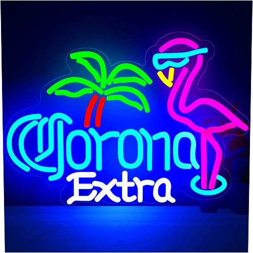 UNCINS Neon Beer Signs, LED Bar Signs for Home Bar Wall, Tropical Bar Decor Light Up Neon Bar Sign Room Decor for Men, Man Cave Decor, Palm Tree Decor, Flamingo Decor, USB Powered, Dimmable