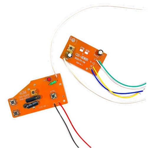 Drincoshow 40mhz Five-Way Remote Control Board RC Transmitter and Receiver Toy Car Robot Model Accessories for DIY Kids Toys Projects (520T+208R)
