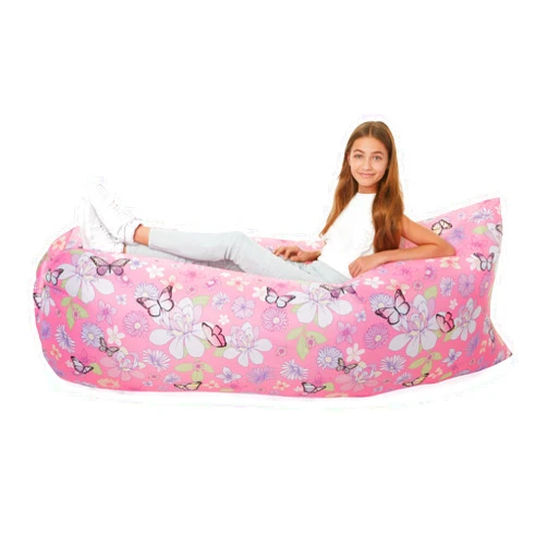 3C4G Three Cheers for Girls - Butterfly Inflatable Chair for Girls - Indoor & Outdoor Use Pink Inflatable Couch for Camping - Blow Up Couch for Girls, Teens & Adults - Air Sofa Inflatable Couch w/ Pouch