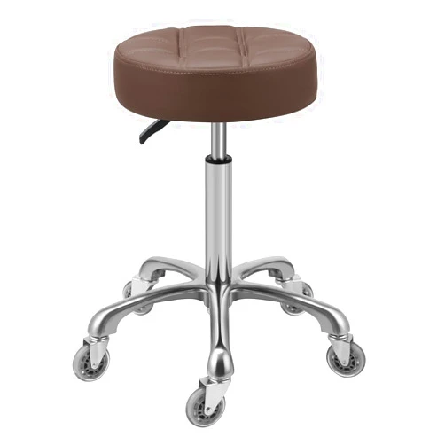 Kaleurrier Adjustable Rolling Stool for Salon: Heavy Duty Swivel Chair with Wheels for Hairdresser Esthetician Lash Tech - Spa Home Office Kitchen Dental Tattoo Shop Use - Seat Height 22”-30” - Brown