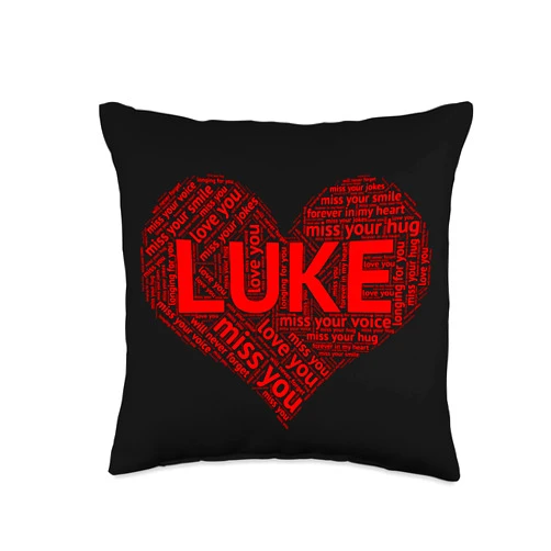 In My Heart Forever by The LACOCA Shop Because I Miss You, Remember Me Love Gift, Luke Throw Pillow, 16x16, Multicolor