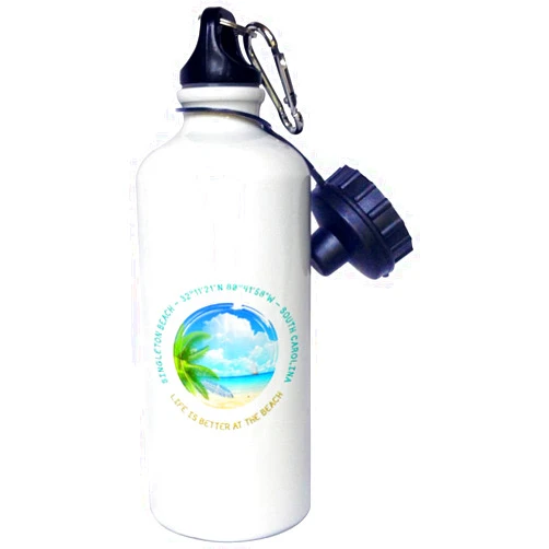 3dRose Singleton Beach, Hilton Head Island, South Carolina summer... - Water Bottles (wb-370313-1)