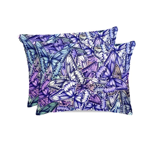 Vertdecor Satin Pillowcase for Hair and Skin, Insect Butterflies Wing Superposition Gradient Silk Pillow Cases Queen Size with Zipper 2 Pack Super Soft Pillow Covers, 20x30 Inches