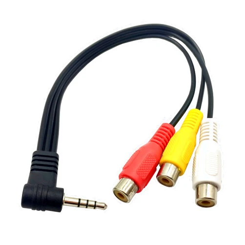 Generic Xwbella 3.5mm to 3RCA Cable, 8 inch 90 Degree Angle 1/8