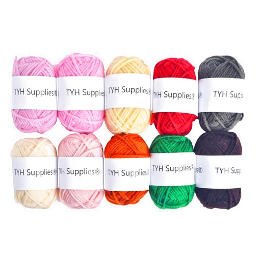 TYH Supplies MK Collection 10 Acrylic Yarn Skeins, Soft DK Mini Yarn Balls for Crochet & Knitting, Amigurumi, Crafts, Small Beginner Projects, Curated Multicolor Yarn Pack