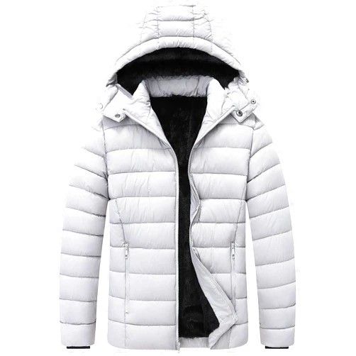 ZENOVIX Men's Quilted Puffer Down Coat| Waterproof, Windproof, Detachable Hood, Flannel Lined, Thicken for Winter Travel