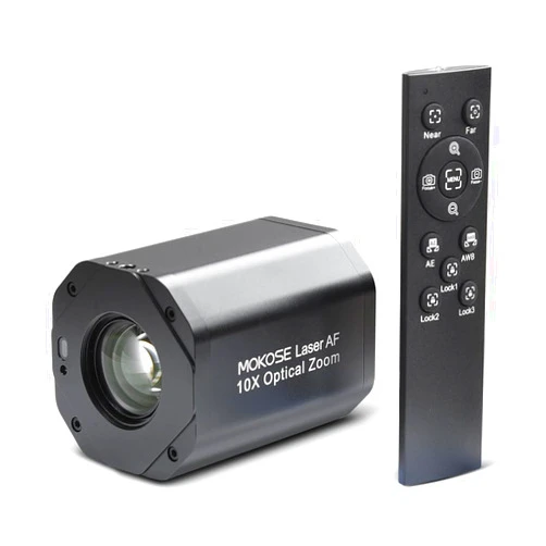 MOKOSE USB HDMI Video Camera Webcam 10X Optical Zoom Full HD 1080p Laser Detection Auto Focus and Remote Control for Conference Live Streaming Business Education Medical Teaching