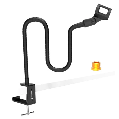 ZealSound Microphone Arm Stand,19 Inch Long Universal Gooseneck Desktop Mic Stand with 3/8