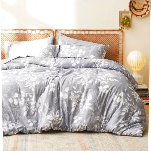 Bedsure Queen Comforter Set - 7 Pieces Grey Floral Bedding Sets Queen Bed in a Bag with Reversible Botanical Flowers Comforter, Sheets, Pillowcases & Shams