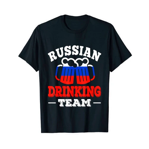 Funny Russian Pride Tee Russia Drinking Team design Russian Flag Country Beer Funny T-Shirt