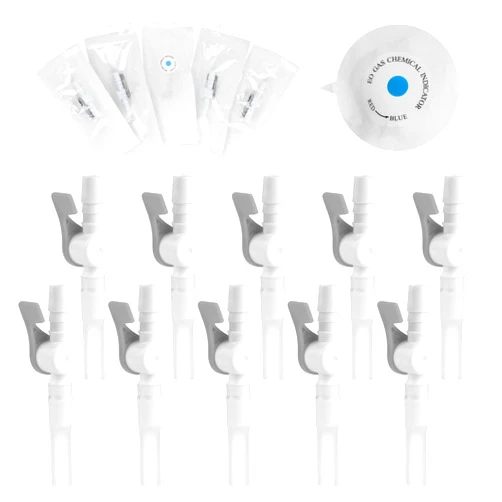 Ximter 10 Pcs Ximter Comfort Flow Catheter Valves - Sterile Urine Drainage System with Easy Lever Tap, Smooth Edges for Comfort, Gray Tubing