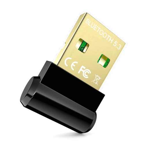 Techkey Bluetooth Adapter for Desktop PC, Plug & Play USB Mini 5.3 Bluetooth EDR Dongle Receiver & Transmitter for Laptop Computer Bluetooth Headphones Keyboard Mouse Windows 11/10/8.1